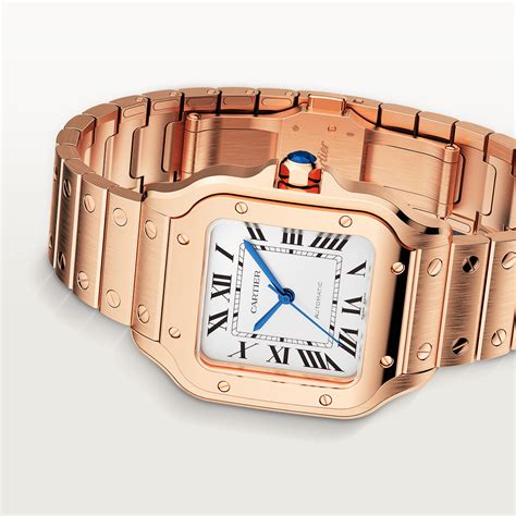 cartier santos rose gold medium|cartier santos medium for sale.